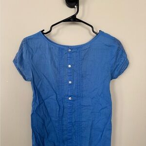 SFERRA Blue Cuffed Sleeve Fitted Blouse